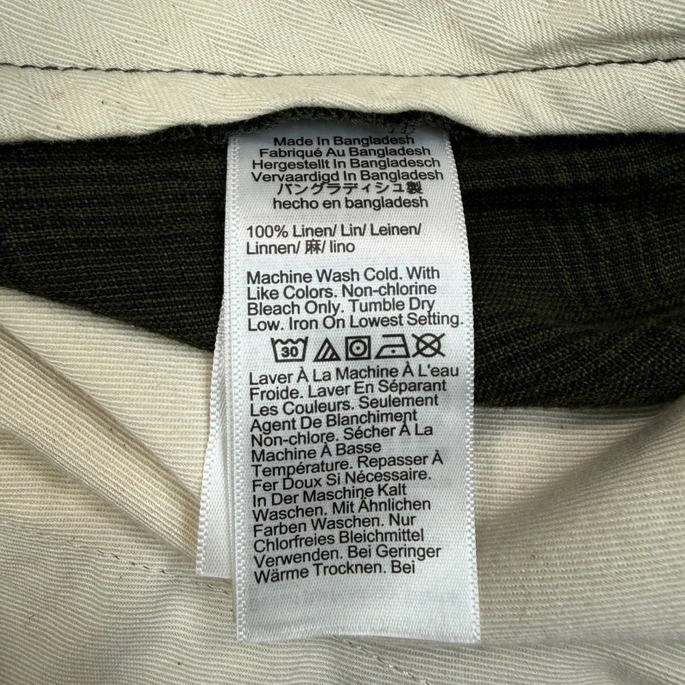 J.Crew Mens Size 35x32 100% Linen Pants Brown Olive Green Glen Plaid CA092 NEW